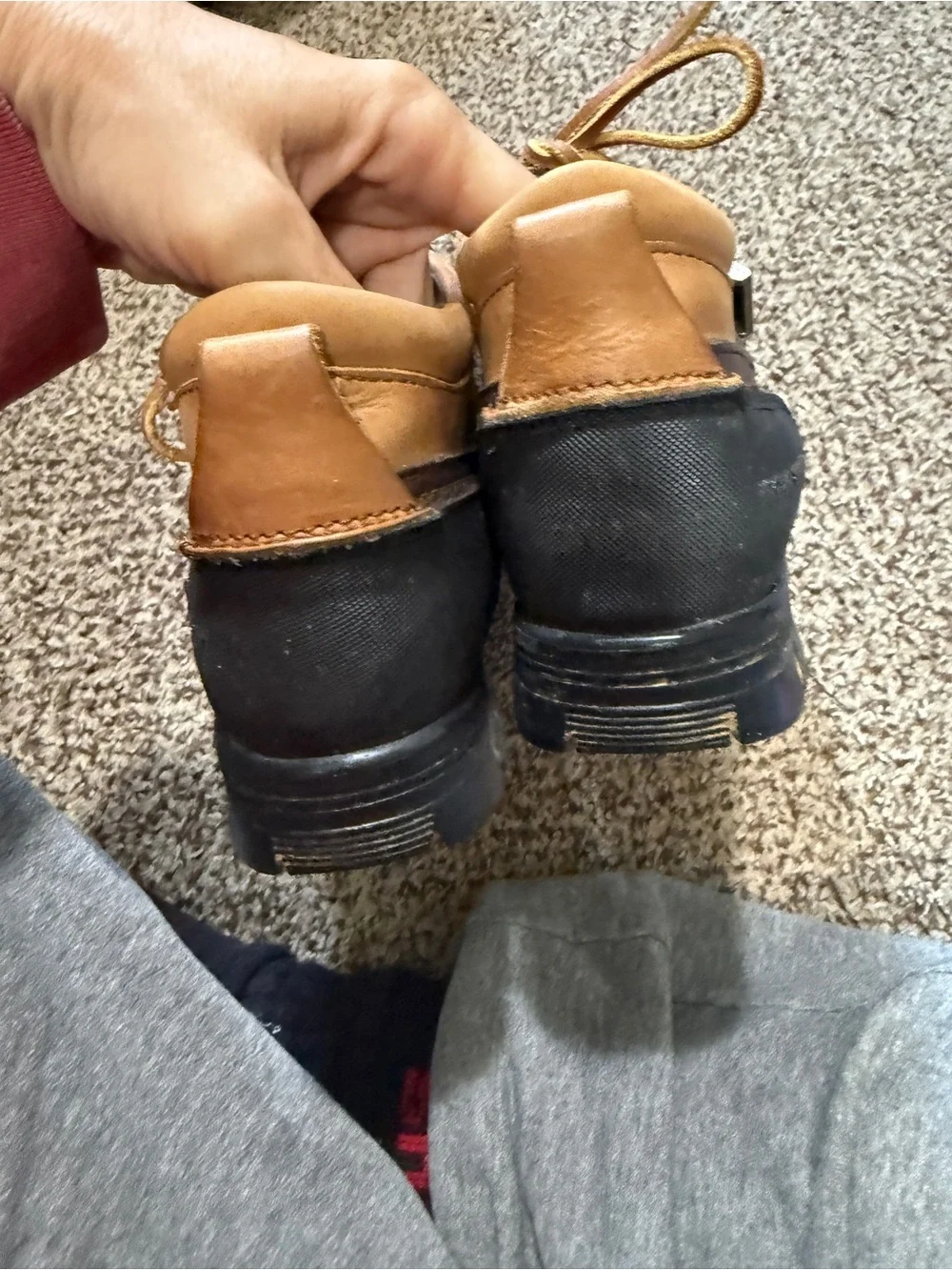 Vintage Y2K Polo by Ralph Lauren Brown and Tan Women's Duck Boots